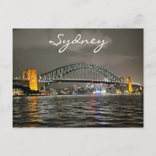 Sydney Harbor Bridge by Night, Australië, Foto Briefkaart
