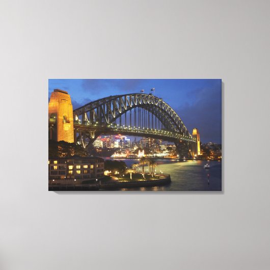 Sydney Harbor Bridge en Park Hyatt Sydney Hotel Canvas Afdruk (Voorkant)