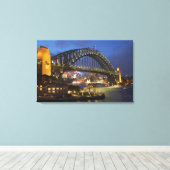 Sydney Harbor Bridge en Park Hyatt Sydney Hotel Canvas Afdruk (Insitu (Houten vloer))