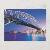 Sydney Harbor Bridge in Night Australia Briefkaart (Voorkant)