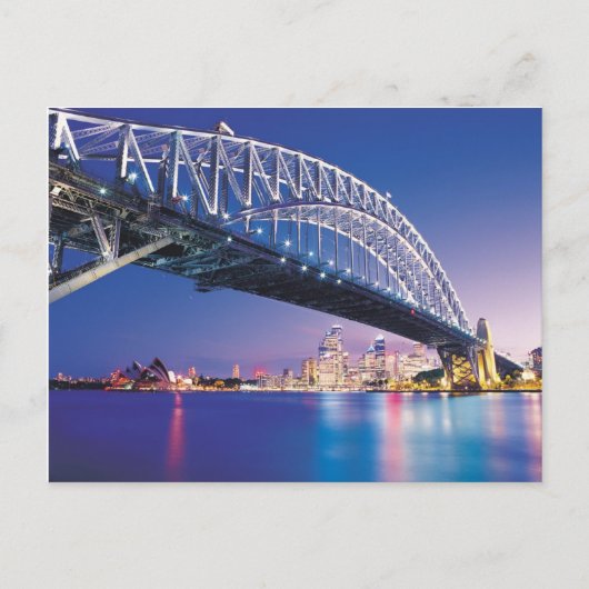 Sydney Harbor Bridge in Night Australia Briefkaart (Voorkant)