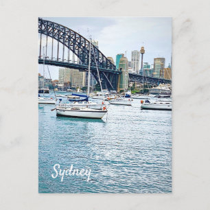Sydney Harbor Bridge met jachten Briefkaart