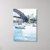 Sydney Harbor Bridge met jachten Canvas Afdruk (Voorkant)