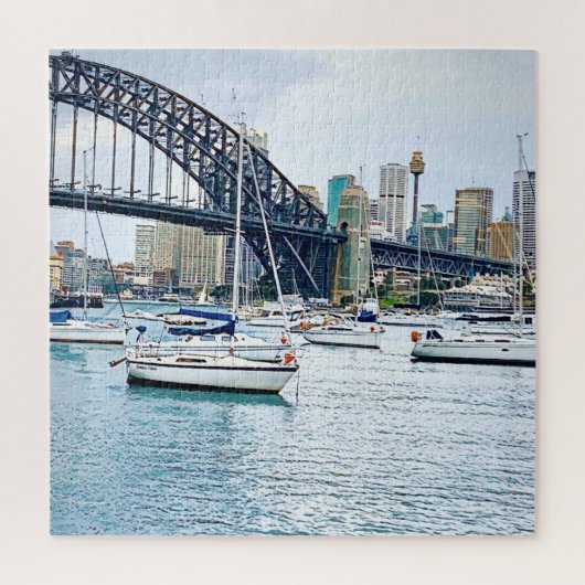 Sydney Harbor Bridge met jachten Legpuzzel (Verticaal)
