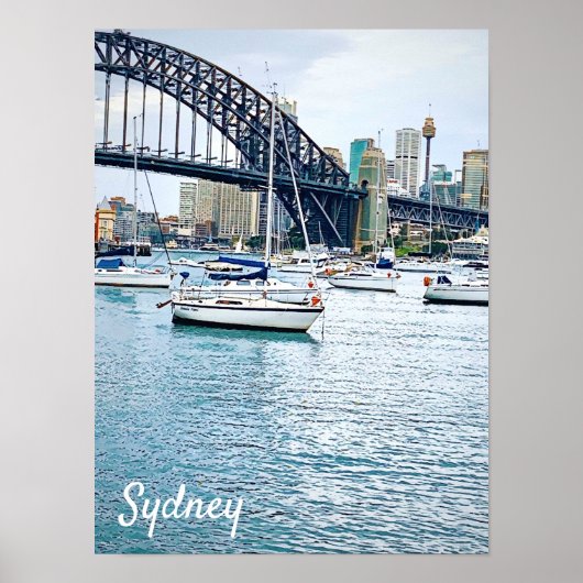 Sydney Harbor Bridge met jachten Poster (Voorkant)
