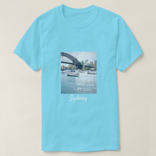 Sydney Harbor Bridge met jachten T-shirt (Design voorkant)