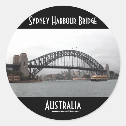Sydney Harbor Bridge Ronde Sticker (Voorkant)