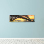 Sydney Harbor Bridge Sunset Panoramic Canvas Art (Insitu (Houten vloer))