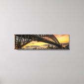 Sydney Harbor Bridge Sunset Panoramic Canvas Art (Voorkant)