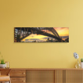 Sydney Harbor Bridge Sunset Panoramic Canvas Art Afdruk (Insitu (Woonkamer))