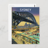 Sydney Harbor brug digitale kunstreis Briefkaart (Voorkant / Achterkant)