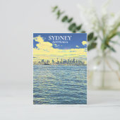 Sydney Harbor skyline digitale kunstreizen Briefkaart (Staand voorkant)