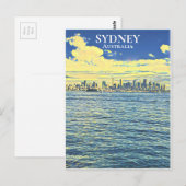 Sydney Harbor skyline digitale kunstreizen Briefkaart (Voorkant / Achterkant)