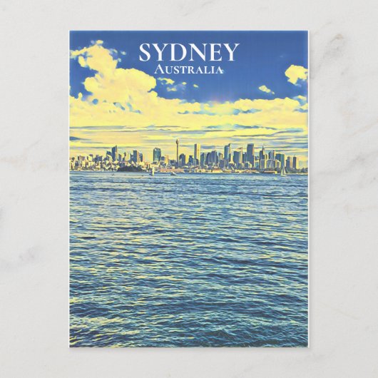 Sydney Harbor skyline digitale kunstreizen Briefkaart (Voorkant)