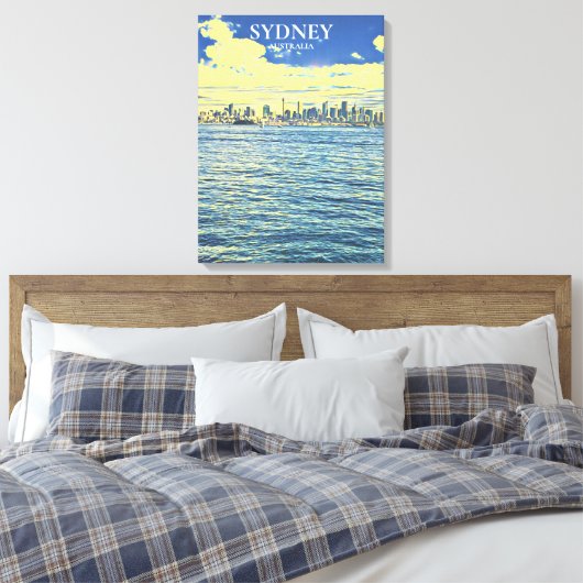 Sydney Harbor skyline reisdruk Canvas Afdruk (Insitu (Slaapkamer))