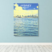 Sydney Harbor skyline reisdruk Canvas Afdruk (Insitu (Houten vloer))