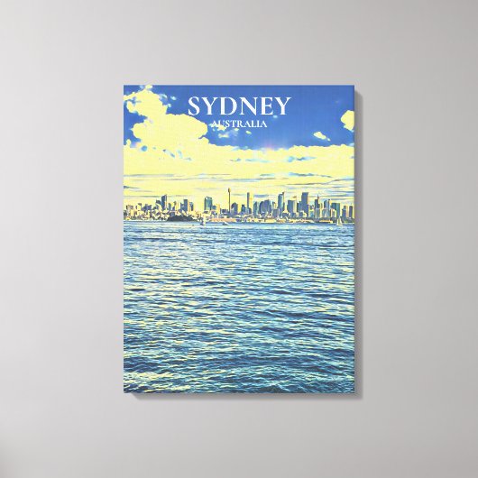 Sydney Harbor skyline reisdruk Canvas Afdruk (Voorkant)