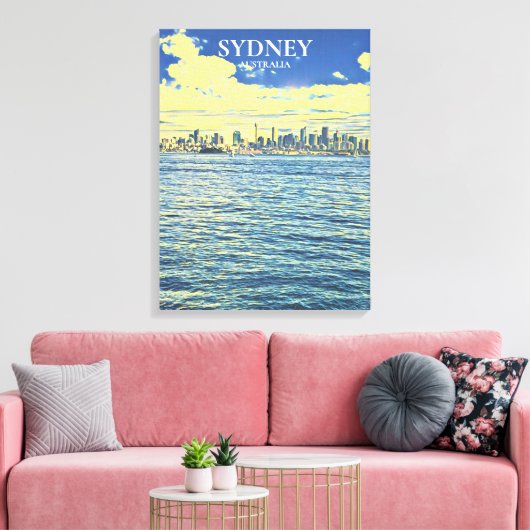 Sydney Harbor skyline reisdruk Canvas Afdruk (Insitu (Woonkamer))