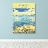 Sydney Harbor skyline reisdruk Canvas Afdruk (Insitu (Houten vloer))