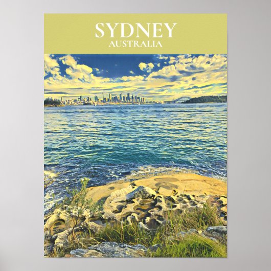 Sydney Harbor skyline-reiswiekdecor Poster (Voorkant)