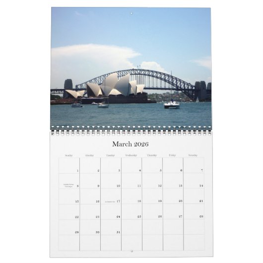 Sydney Harbour 2025 Kalender (Mar 2026)