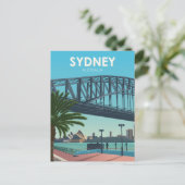 Sydney Harbour Australia Vintage Travel Briefkaart (Staand voorkant)