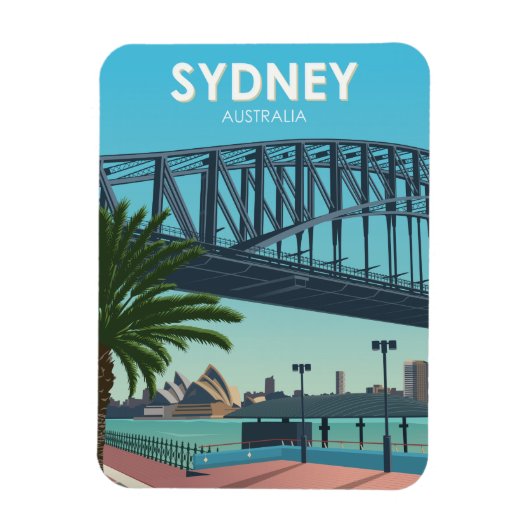Sydney Harbour Australia Vintage Travel Magneet (Verticaal)