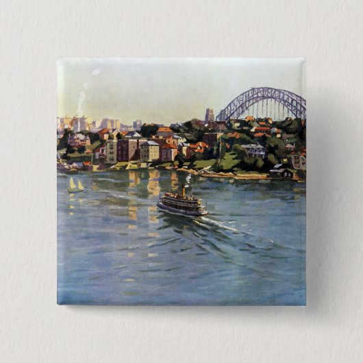 Sydney Harbour, Australië Vierkante Button 5,1 Cm (Voorkant)