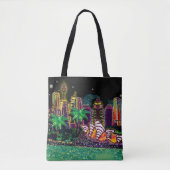 Sydney Harbour Black Sky van Sequin Dreams Studio Tote Bag (Voorkant)