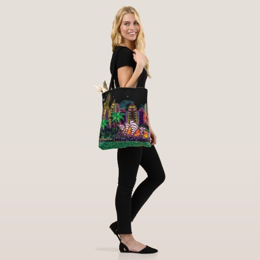 Sydney Harbour Black Sky van Sequin Dreams Studio Tote Bag (Op model)