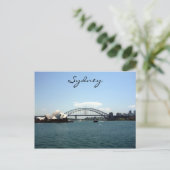sydney harbour blauw briefkaart (Staand voorkant)