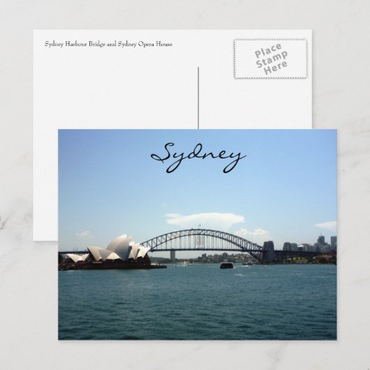 sydney harbour blauw briefkaart (Voorkant / Achterkant)