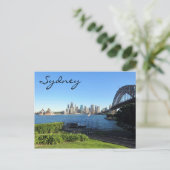 sydney harbour blauw briefkaart (Staand voorkant)