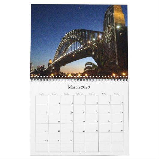 Sydney Harbour Bridge 2026 Kalender (Mar 2026)