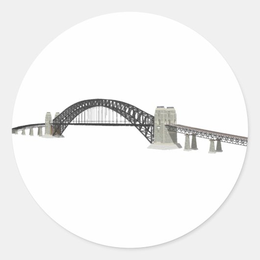 Sydney Harbour Bridge: 3D-model: Ronde Sticker (Voorkant)