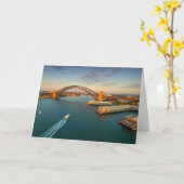 Sydney Harbour Bridge Aerial Wenskaart Kaart (Gele Bloem)