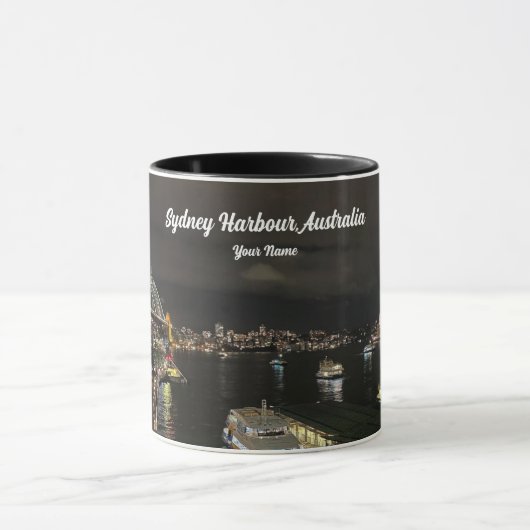 Sydney Harbour Bridge and Opera House bij nacht Mok (Midden)