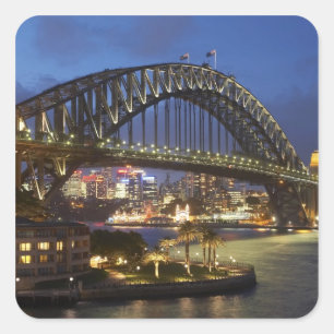 Sydney Harbour Bridge en Park Hyatt Sydney Hotel Vierkante Sticker