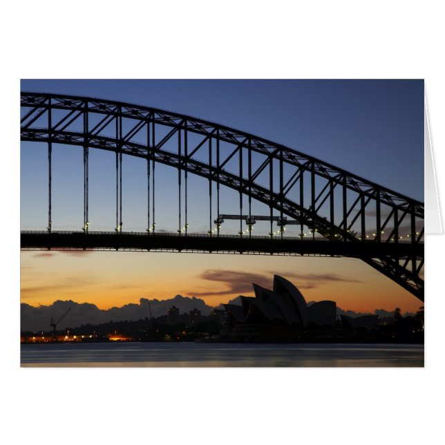 Sydney Harbour Bridge en Sydney Opera House om 2 u (Voorkant Horizontaal)