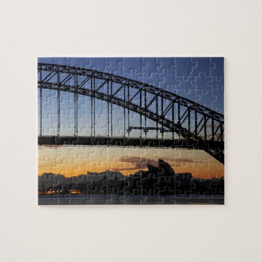 Sydney Harbour Bridge en Sydney Opera House om 2 u Legpuzzel (Horizontaal)