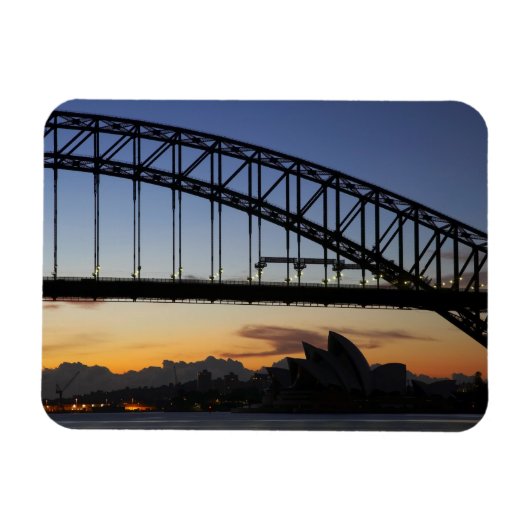 Sydney Harbour Bridge en Sydney Opera House om 2 u Magneet (Horizontaal)