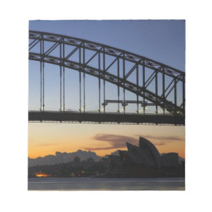 Sydney Harbour Bridge en Sydney Opera House om 2 u Notitieblok