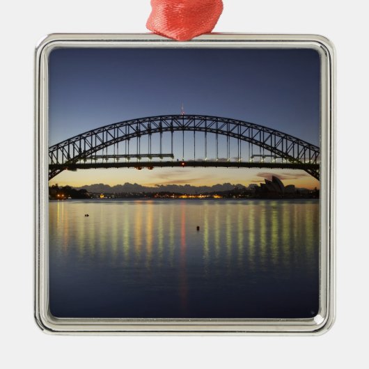 Sydney Harbour Bridge en Sydney Opera House op Metalen Ornament (Voorkant)