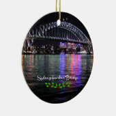 Sydney Harbour Bridge, geëtiketteerd, kerst heilig Keramisch Ornament (Rechts)