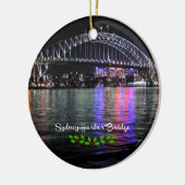 Sydney Harbour Bridge, geëtiketteerd, kerst heilig Keramisch Ornament (Links)