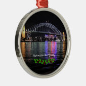 Sydney Harbour Bridge, geëtiketteerd, kerst heilig Metalen Ornament (Rechts)