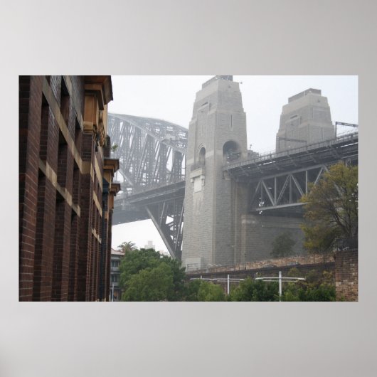 Sydney Harbour Bridge Grey Mist Poster (Voorkant)