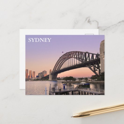 Sydney Harbour Bridge, Landmark Australië Briefkaart (Voorkant / Achterkant in situ)