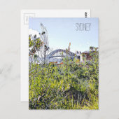 Sydney Harbour Bridge met inheemse planten Briefkaart (Voorkant / Achterkant)