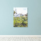 Sydney Harbour Bridge met inheemse planten Canvas Afdruk (Insitu (Houten vloer))